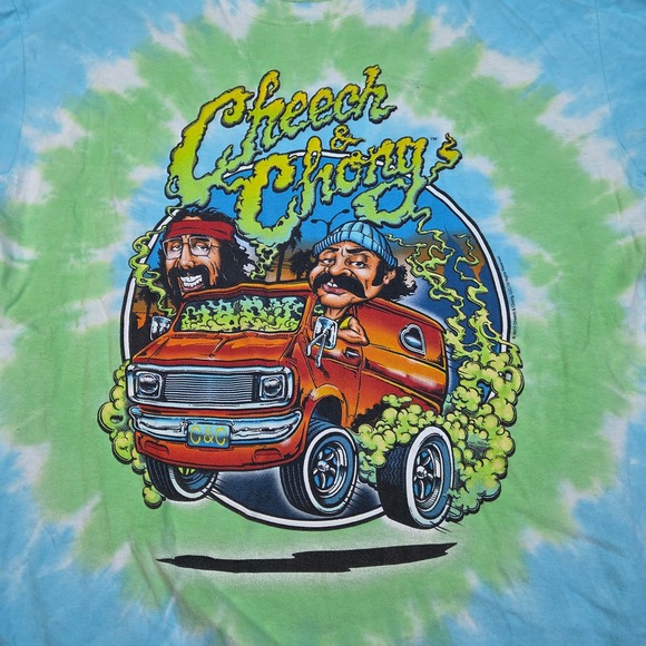 Liquid Blue Other - Liquid Blue Cheech & Chong T-Shirt Mens L Graphic Tie-Dye Van Movie Blue Green
